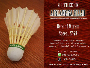 airlangga hijau shuttlecock berkualitas anti goyang